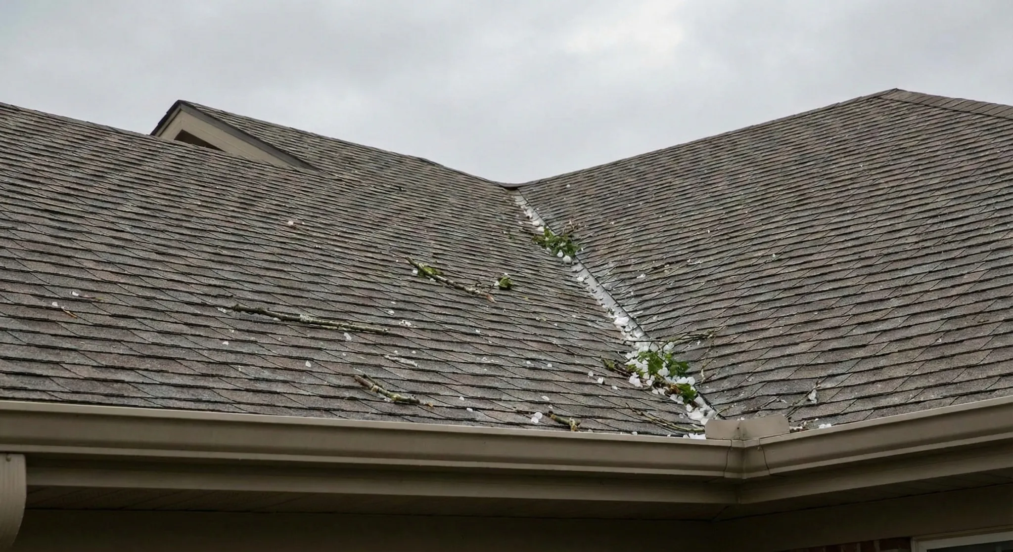 Storm damage roof example